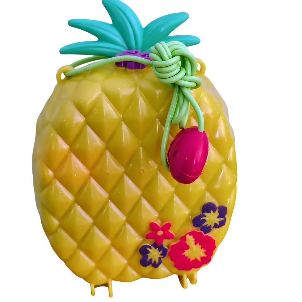 Polly Pocket Pineapple‎ Safari Purse Compact Jungle Playset Yellow Tropical Toy